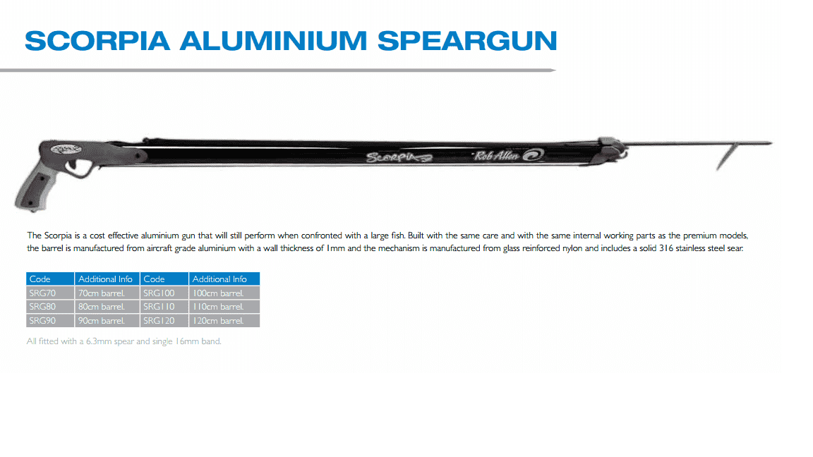 Spearfishing.co.uk Rob Allen Scorpia beginners speargun