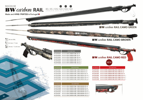 Picasso Magnum BW Carbon Rail Speargun Red Camo 85cm - Image 3