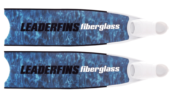 Leaderfins blue camo bi-fins black and white