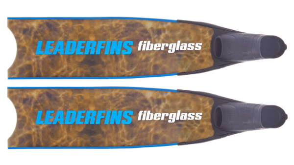 Leaderfins brown camo bi-fins blue and black