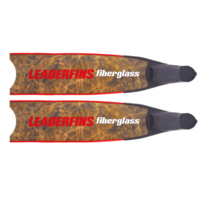 Leaderfins brown camo bi-fins red and black