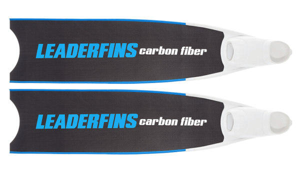 Leaderfins carbon fiber blue and white