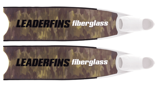 Leaderfins fiberglass green camo fins black and white