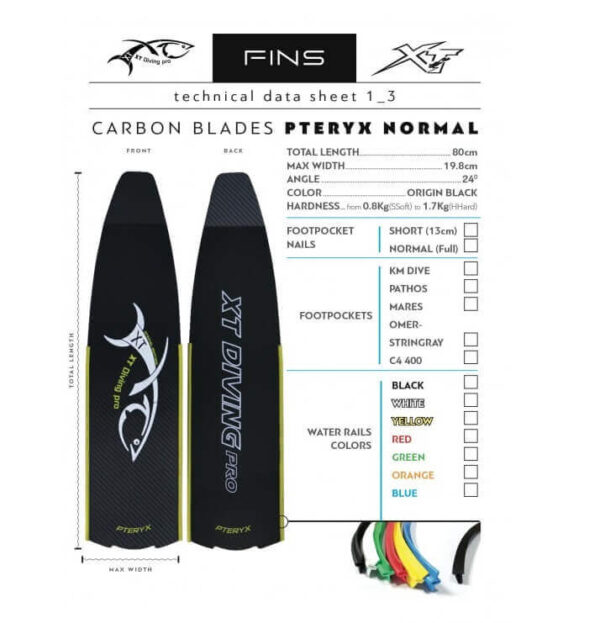 XT Diving Pro Pteryx Carbon Fins info