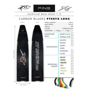 XT Diving Pro Pteryx Long Carbon Fins info