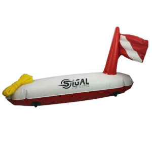 Sigalsub torpedo red/white buoy with line