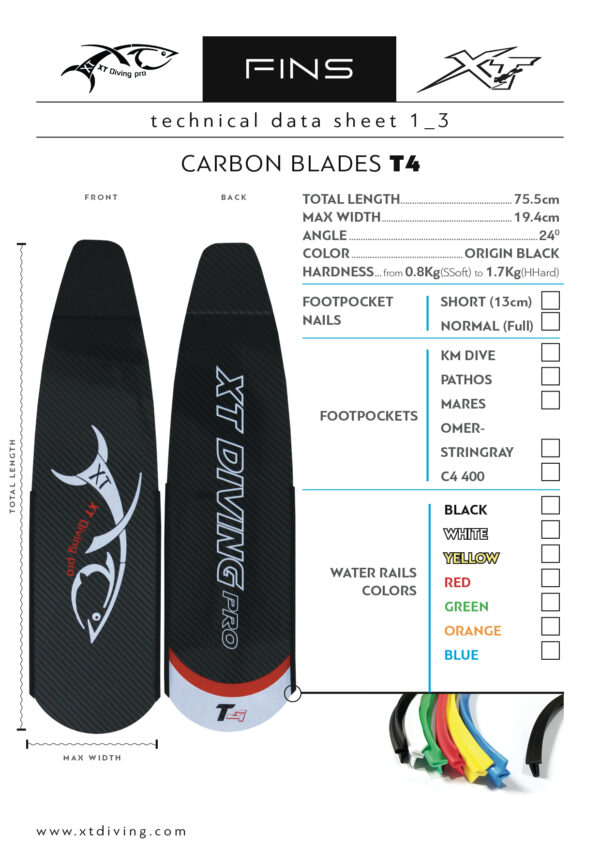 XT Diving Pro T4 Carbon Custom Blades - Image 2