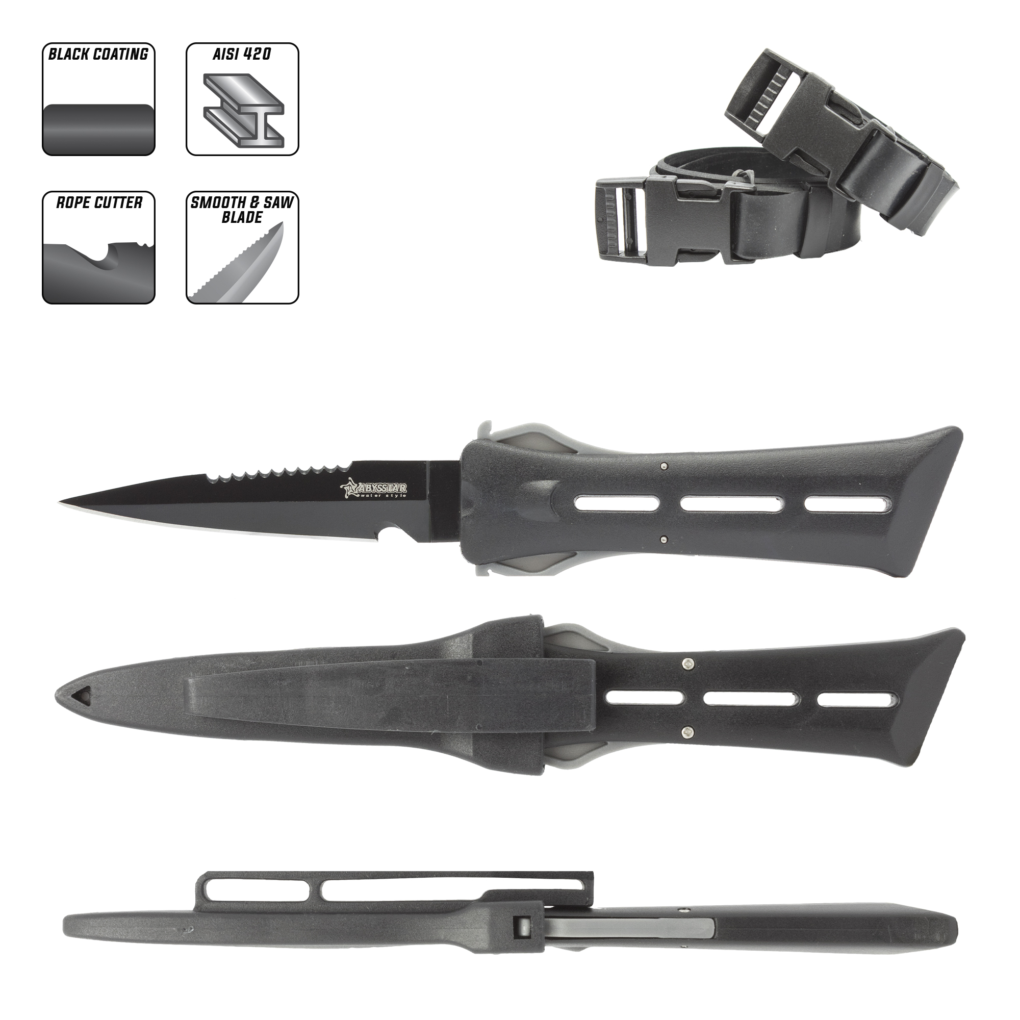 Abysstar Shadow 9 Knife - Spearfishing UK