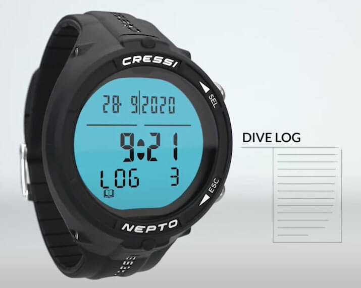 Cressi Nepto Dive Computer - logs