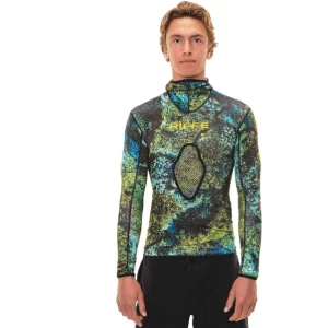 Riffe Eco Hooded Long Sleeve Rash Guard with Loading Pad - Digi Tek Camo