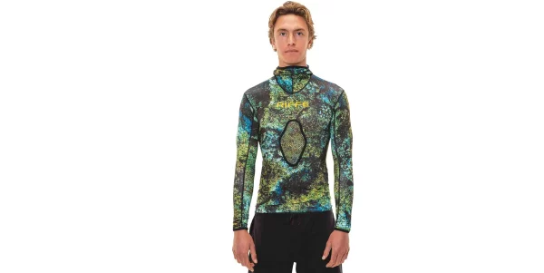 Riffe Eco Hooded Long Sleeve Rash Guard with Loading Pad - Digi Tek Camo