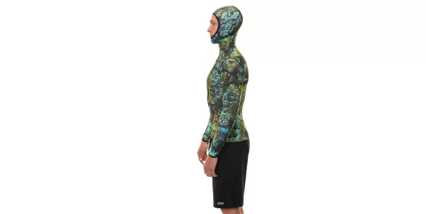 Riffe Eco Hooded Long Sleeve Rash Guard with Loading Pad - Digi Tek Camo - Image 6