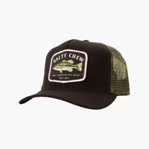 Salty Crew Bigmouth Bass Trucker Hat Black Camo