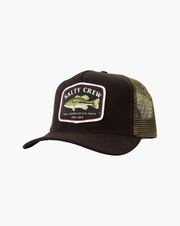 Salty Crew Bigmouth Bass Trucker Hat Black Camo