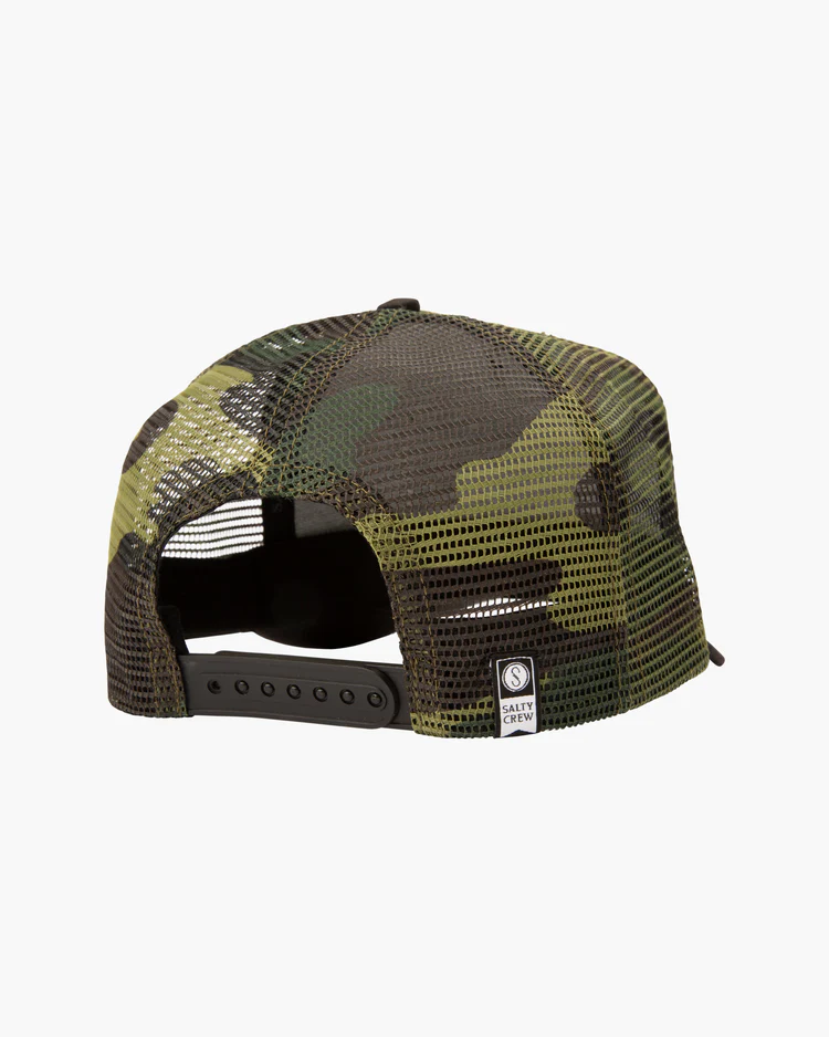 Salty Crew Bigmouth Bass Trucker Hat Black Camo - Image 2