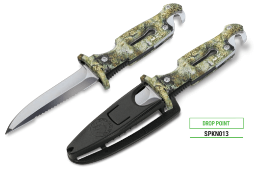 Omer drop point black knife