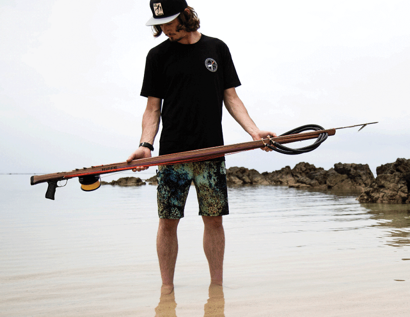Riffe Marauder speargun holding gun
