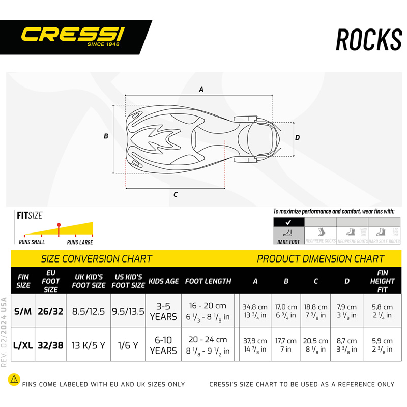 Cressi Kids - Rocks Snorkeling Fins Set - Image 3