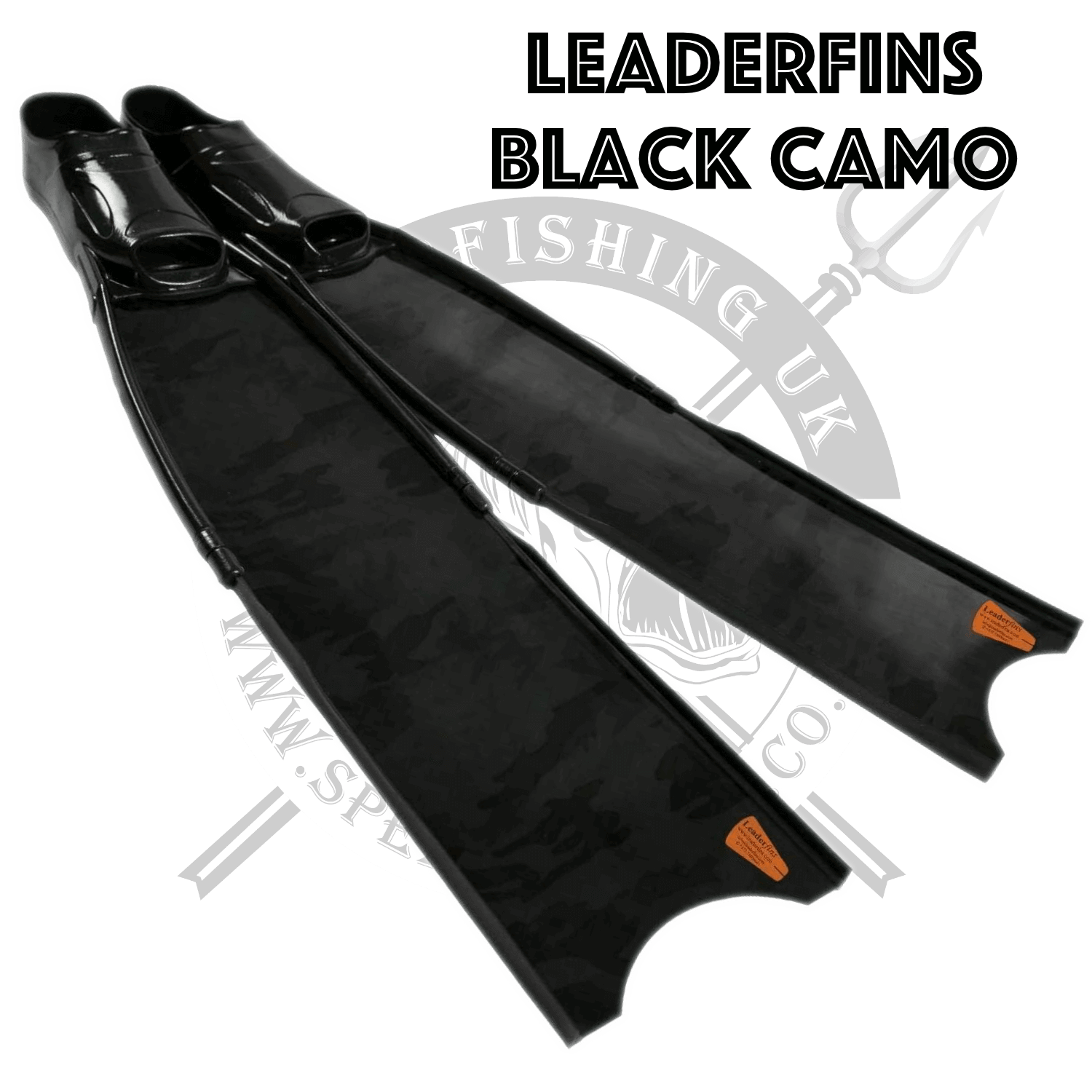 Leaderfins Black Camo Fibreglass Spearfishing Fins